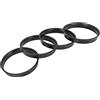 A ABSOPRO Mozzo Centrale anellos da 67,1mm a 65,1mm Plastica Nero (Set di 4)