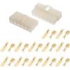 A ABSOPRO Kit di Connettori Elettrici per Auto a 12 Pin, Spina Impermeabile Serie 6.3 Maschio Femmina, Alloggiamento Terminale in Plastica Rame Beige