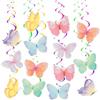 Aililong 28 pezzi farfalla decorazione sospesa, farfalle colorate e girelle per la primavera di compleanno, decorazione perfetta per porte e molto altro ancora
