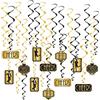 Beistle 59909, 24 vortici anni '20, 43,2-81,3 cm, nero/oro