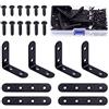 Swpeet Kit di 86 staffe angolari in acciaio inox nero, staffe angolari a L in metallo e staffe piatte dritte per mensole, piastra di giunzione con viti (50 x 50 x 2 mm, 100 x 2 mm)