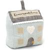 Carousel Home Fermaporta in tessuto, con scritta in lingua inglese Home Sweet Home e cottage di campagna ricamato, a forma di casa, 16 cm