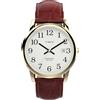 Timex TW2W95500 Easy Reader, Orologio da uomo da 35 mm, cinturino in pelle marrone, quadrante bianco, cassa dorata