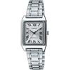 Casio Orologio da polso da donna al quarzo classico cinturino in acciaio inox grigio cassa in ottone display analogico bianco - LTP-V007D-7B