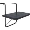 Outsunny Tavolino da Balcone Pieghevole e Regolabile, in Alluminio e Legno Composito, 60x40x55-64 cm, Nero | Aosom Italy