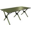 Outsunny Tavolo da Campeggio Pieghevole 116 cm, Tavolo da Picnic Impermeabile con Piano Arrotolabile e Struttura in Metallo, Verde | Aosom Italy