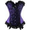Kelvry Donne Sexy Raso/Broccato Vita Cincher Lace up Disossato Basco Corsetto Bustier Top Taglia S-6XL