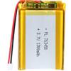 Uxney Batteria da 3,7 V 1300 mAh 703450 agli ioni di litio agli ioni di litio agli ioni di litio agli ioni di litio con connettore 2P-PH con griglia da 2,0 mm