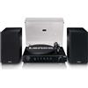Lenco LS-700BK - Giradischi HiFi ad alta potenza con altoparlanti, Bluetooth e 2M Red - Amplificatore stereo integrato con 2 x 100 Watt RMS - Nero