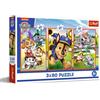 Trefl - Puzzle 3in1: PAW Patrol, Banda di Cagnolini - 3 x 80 Pezzi, Confezione con Tre Puzzle per Bambini dai 5 anni