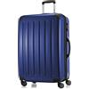 Hauptstadtkoffer ALEX Trolley Rigido Espandibile 75 cm (119 L) con Lucchetto a Combinazione, Valigia da Viaggio Robusta con 4 Ruote Doppie, Blu scuro