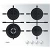 Whirlpool PRONTA CONSEGNA - SPEDIZIONE IMMEDIATA Piano Cottura da Incasso a Gas 60 cm 4 Fuochi Vetro temperato Bianco Griglie in Ghisa Whirlpool GOWL 628/WH