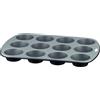 Lagostina Gustosa Stampo 12 Muffin in Acciaio Antiaderente per Forno, Nero, 38x27 cm