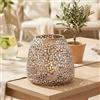 GILDE Portacandela antivento in metallo Chico, decorazione da tavolo, colore: argento anticato opaco, portacandele decorativo per candeline o piccole candele, altezza 20 cm