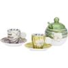 THUN - Set 2 tazzine con zuccheriera, Oasi - Porcellana - 6 * 9cm zucch 12cm cucch 13cm