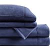 SLEEP PHILOSOPHY True North by Sleep Philosophy Set di lenzuola in micro pile, calde, con tasca profonda 35,6 cm, per la stagione fredda, set di lenzuola coordinate, gemello, blu navy, 3 pezzi