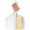 Vigar Spazzola e Paletta, Set compatto da 2 pezzi, Mini scopa per cucina, tavolo e scrivania, Zeroline Grigio Chiaro, Turchese