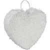 Relaxdays Pinata, a forma di cuore, per bambini e adulti, JGA e matrimonio, da riempire, HxLxP 24 x 25 x 7,5 cm, pignatta montata, bianca, 1 pezzo