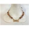 FASHION NECKLACE - COLLANA DORATA DI PETRE VERE COLORATE FIOCCO DORATO E ZIRCONI