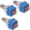 LKRXW 3 Pezzi 3PDT 9Pin Interruttore per Pedale Effetti Chitarra Stomp True Bypass Commutatore Interruttore a Pulsante Bloccaggio Effetto Pedale Switch AC 250V/3A 125V/6A