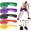 Fokky 5 Livelli di Resistenza Elastici Fitness, 5-125LBS Elastico Palestra con Ancoraggio Porta e Maniglie, Fascia Elastica Fitness per Allenamento, Stretching, Trazioni, Allenamento di Forza