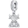 Odinstone Charm 925 Argento mucca delle Highlands Charms mucca Bead animale Bracciale Ciondolo San Valentino Festa della Mamma Gioielli per Donne Ragazze Madre Figlia Amica