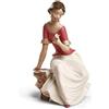 NAO Fiore di Vita Figura Statua Figura Donna in Porcellana 28cm Donna con Fiore