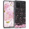 kwmobile Custodia Compatibile con Samsung Galaxy S10 Lite - Cover Silicone TPU - Protezione Back Case - Pioggia di petali rosa/marrone scuro/trasparente