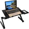 Ideal Swan Supporto PC Portatile Regolabile Laptop Stand Tavolino PC Regolabile Alluminio Supporto Notebook Computer con Pannello Porta Mouse per MacBook dell HP Samsung Lenovo Huawei - Nero