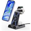 SwanScout Caricatore Wireless per Google Pixel Watch 3/2/Fitbit Versa 4/3, Stazione di Ricarica per Google Pixel 10a/10 Pro/10 Pro XL/10/9/9a/8/7/6/5, Ricarica Wireless Buds(Not for Pixel Watch 4/1)