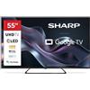 SHARP 55HP6265E - 55" GOOGLE TV QLED 4K - FRAMELESS - HDR - AUDIO HARMAN KARDON