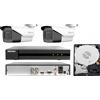 HIKVISION KIT videosorveglianza DVR 4 Canali 3K analogico 2 telecamere motozoom 5MP IR 40