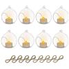Sziqiqi 8 Pezzi Candelabro di Vetro Appeso con Candele a LED, 8cm Appendere Portacandele Candeliere in Vetro Globi Terrario Decorazioni a Lume di Candela per Feste Matrimoni Decorazioni Natalizie