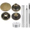 QUARKZMAN 24Set Bottoni Automatici a Pressione in Pelle, 20mm Dia 2.76 Lungo in Ottone con 4 Strumenti Installazione Inclusi Metallo da Cucire per Borse Cappotti Barche Tela, Bronzo
