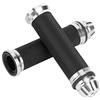 Majatou Manopole per Manubrio, Impugnatura per Moto, Manopole per Manubrio in Gomma di Alluminio CNC per Moto Impugnatura per Propulsore Dell'estremità della Barra di Presa per Moto per 7/8(Argento)