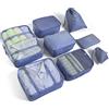 BillyBath Organizer Valigia Set di 8 BillyBath Cubi di Imballaggio Organizer valigia viaggio lavanderia sacchetto dei Compressione Sacchetti organizer bag per i vestiti,Cosmetici,scarpe,Intimo, Blu