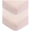 Meyco Baby Uni lenzuolo per culla in confezione da 2 pezzi (lenzuolo in morbido jersey di qualità, realizzato in 100% cotone, dimensioni: 40 x 80/90 cm), Rosa tenue