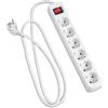 WatioWave Multipresa Schuko bianca a 6 prese con interruttore, 1,5 m H5VV-F 3G1,5 m㎡, base a 6 prese
