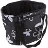 Fischer Cestino per Bicicletta con Fissaggio rapido al Manubrio, Portata 5 kg, Copertura Antipioggia Integrata, Colore Nero con Fiori