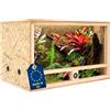 ITA Terrario in legno 80x50x50 cm con ventilazione laterale e igrometro integrato - Terrario in legno OSB-3 - Per rettili, serpenti, anfibi - Prodotto UE, certificato FSC