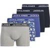 JACK & JONES 5 Pack Jackingston Skull Trunks-Confezione da 5 Pezzi, Chiaro Grigio Melange, x_l (Pacco da 5) Uomo