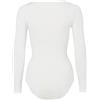 FALKE Fine Cotton Crew Neck W Bo Materiale Morbido Manica Lunga 1 Pezzo, Body Modellante Donna, Bianco Ivory 2179, XS 34-36