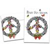 Tree-Free Greetings - Biglietti d'auguri stagionali - Artful Designs - 10 biglietti + buste abbinate - Made in USA - 100% carta riciclata - 5 x 7 - Corona della pace (HB93537)