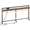 YATINEY 180 cm Tavolo Consolle Ingresso Stretto Regolabile in Altezza 70-90 cm, Tavolo da Divano con Ciabatta Scorrevole 2 AC, 1 USB-A, 1 Type-C, Cavo di Alimentazione 2 m, per Consolle Ingresso