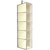 GUTE LINES Organizer Armadio Air, Mensole da armadio, Portatutto con 5 Scomparti, Per Cappello, Calze, Mutande, Asciugamani, H70 x 15 x 30cm (Beige)