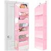 GRANNY SAYS Porta Oggetti da Appendere con 4 Tasche, Pack de 1 Organizzatore da Porta, Portaoggetti Bagno da Appendere, Organizer da Appendere per Camera da Letto, Behind of Door Organizer, Rosa