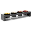 cozze Topping Station per Pizza e Barbecue - 4 Ciotole nel Supporto per ingredienti e Salse - Flessibile da Appendere o appoggiare - Include Accessori per Il Montaggio - Nero Opaco