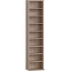 HOMCOM Scaffale Porta CD con 6 Ripiani Regolabili, Capacità di 260 CD/120 DVD, 33x24x140 cm, Color Legno | Aosom Italy