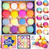 BBLTIFF Bombe da Bagno, Set da 16 Pezzi Bombe da Bagno Donna Naturali e Biologiche, Bombe da Bagno Bambini, Bombe da Doccia con Olio Essenziale, Bath Bomb per a Donne, Regali di Natale e San Valentino