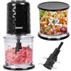 Duronic CH57 BK Mini Tritatutto 500W con 2 Ciotole 700 ml con Coperchio, Robot da Cucina Multifunzione per Verdure Frutta Carne Spezie, 4 Lame Acciaio Inox, Funzione Impulso, Preparazione Salse Nero